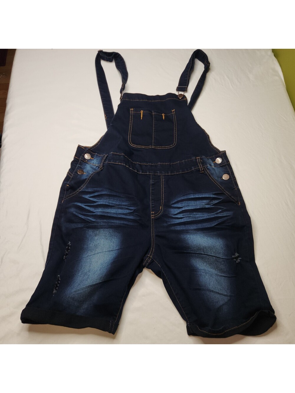 VIP Jeans dark wash denim short overalls